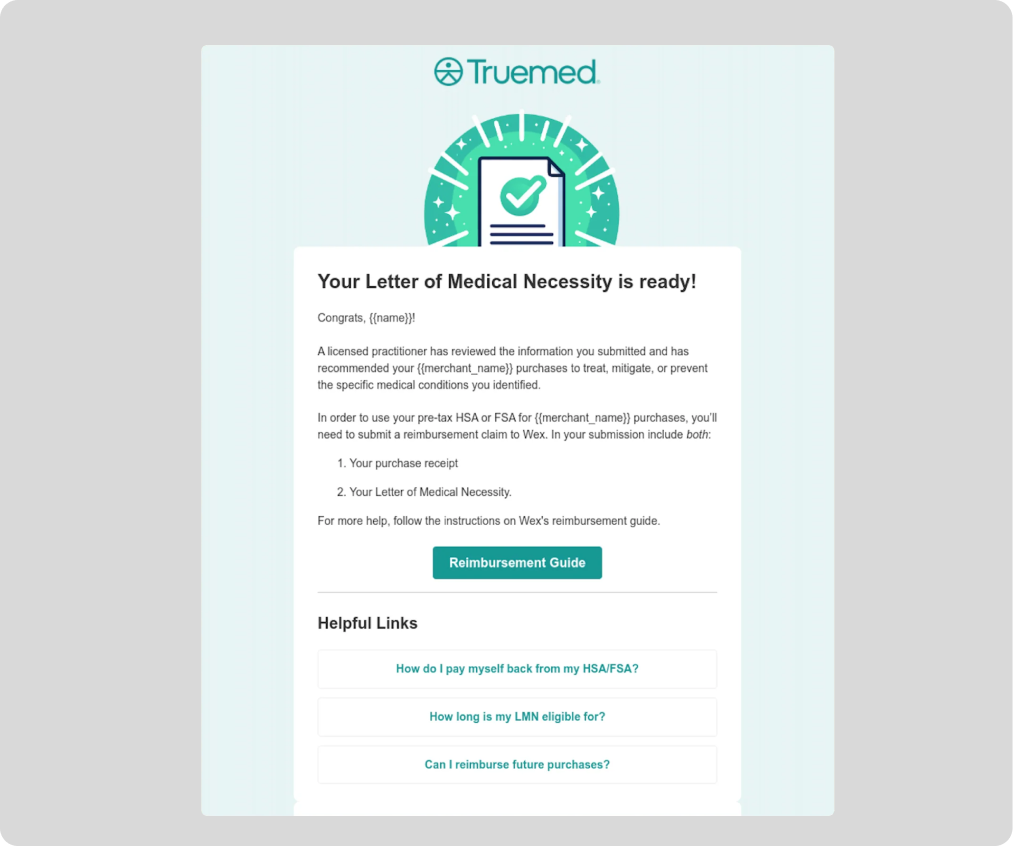 Receive your Letter of Medical Necessity